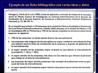 Prof.D.Noriega A.
Ejemplo de un ficha bibliográfica con varias ideas y datos
 