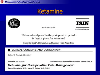 Persistent Postsurgical Pain
Ketamine
 