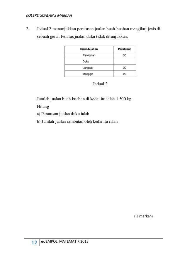 Soalan Matematik Tahun 5 Kertas 2 Format Baru Raenesss