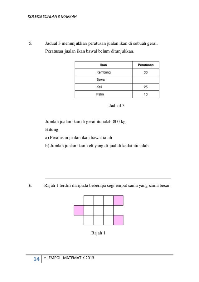 Matematik kertas 2 3 markah