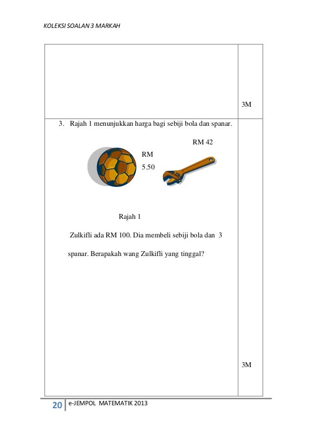 Matematik Kertas 2 3 Markah