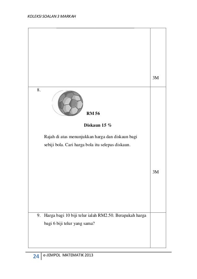 Matematik kertas 2 3 markah