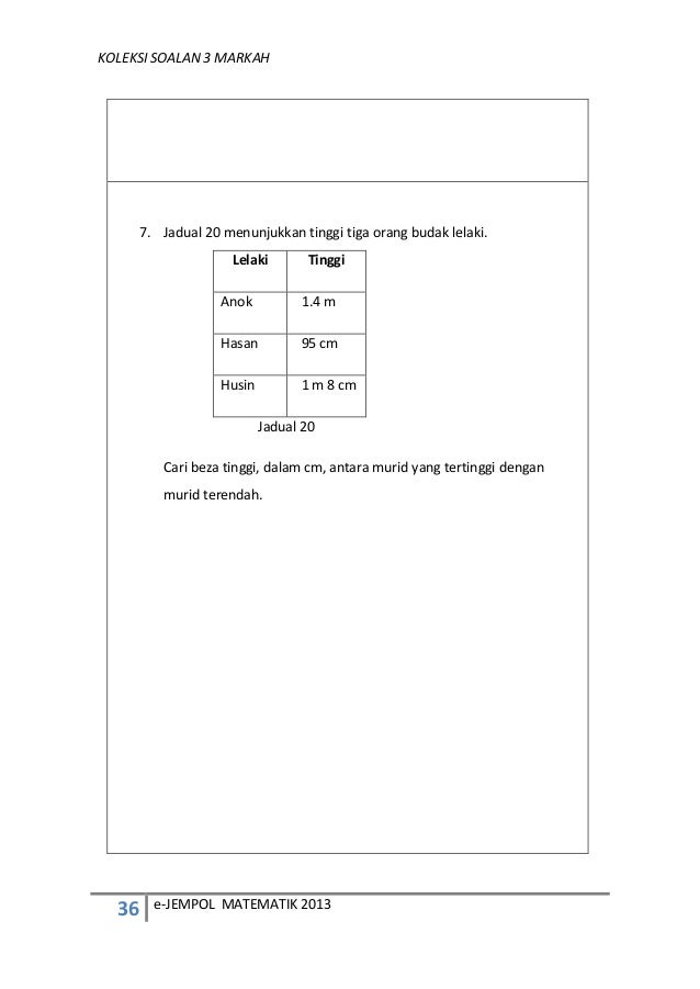 Matematik kertas 2 3 markah