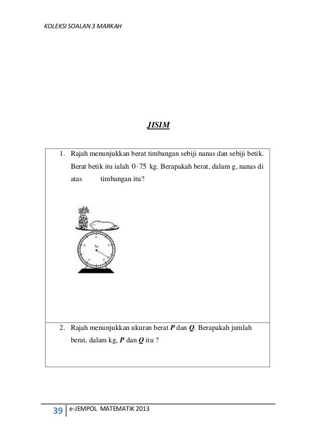 Matematik kertas 2 3 markah