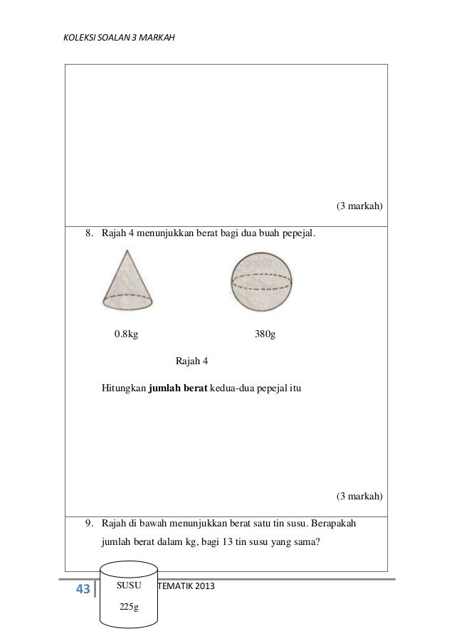 Matematik kertas 2 3 markah