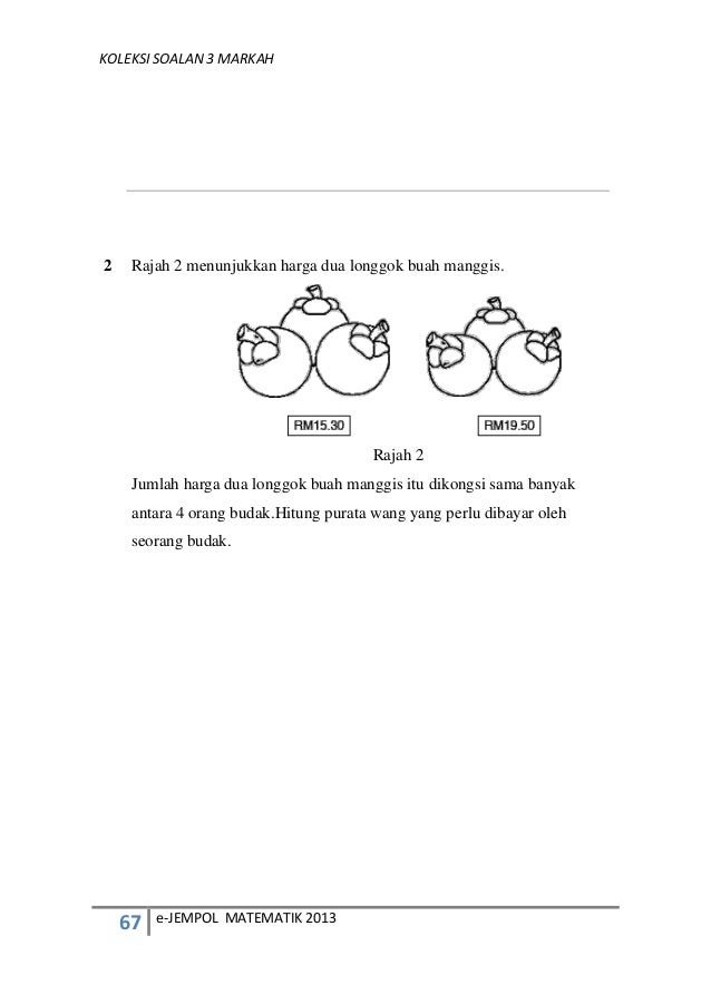 Matematik kertas 2 3 markah