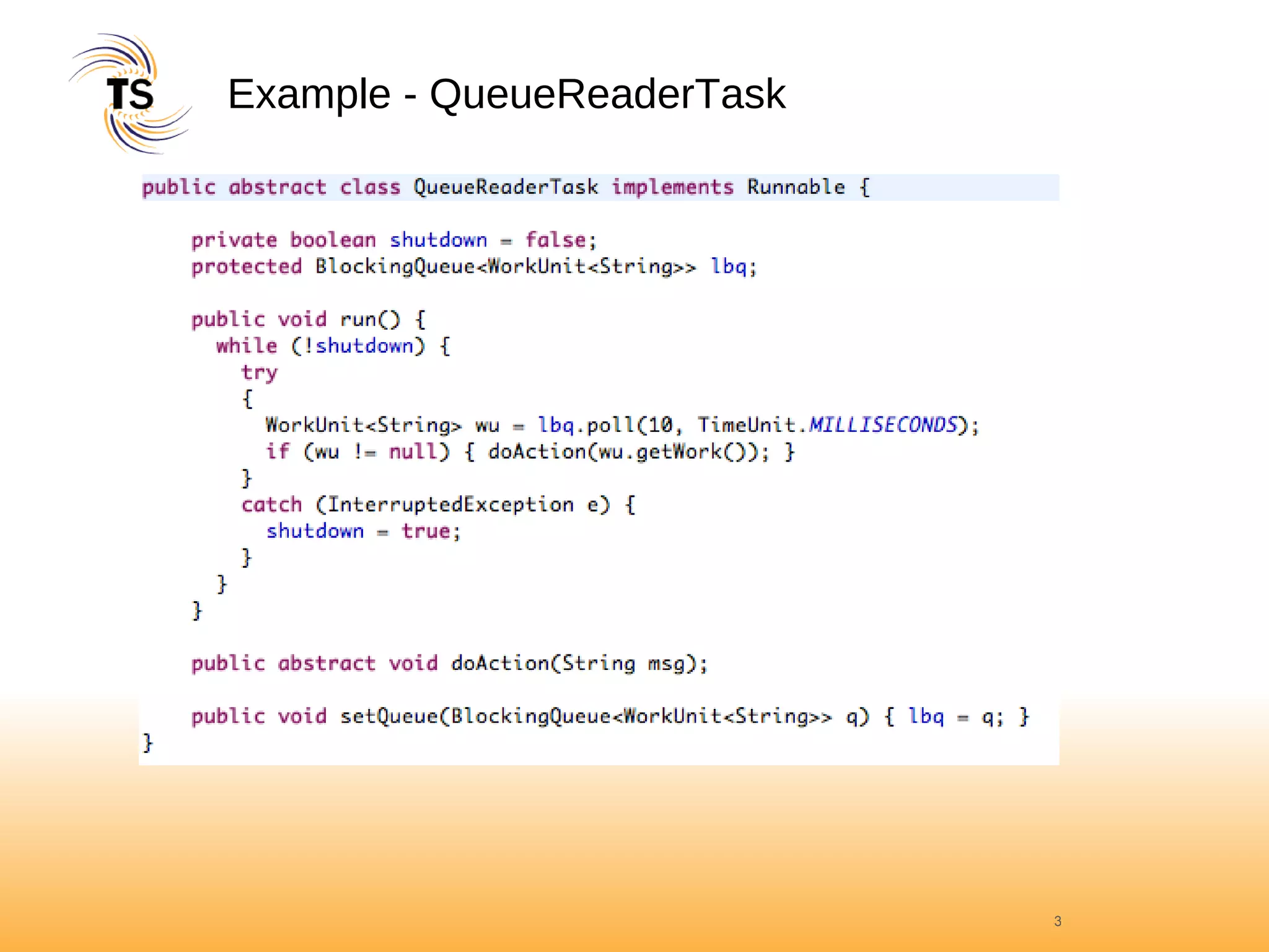 Example - QueueReaderTask 