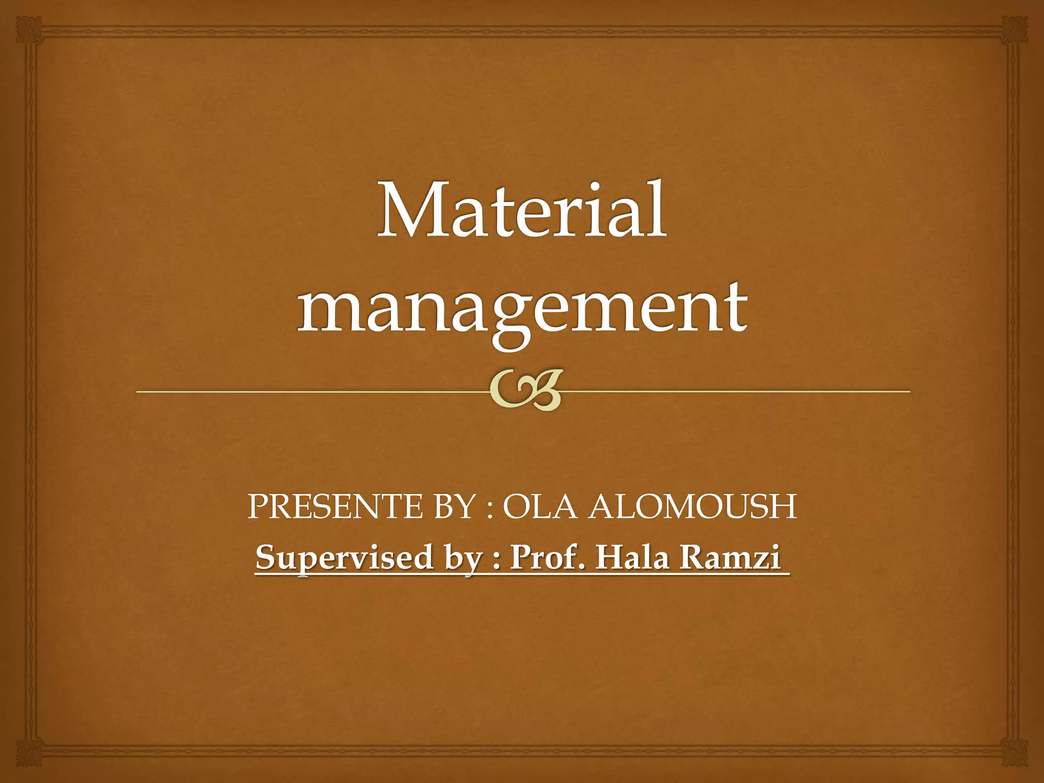 material management nursing PPT
