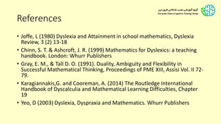 3 maths learning difficulties dyscalculia, dyslexia or dyspraxia | PPSX