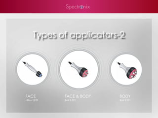Types of applicators-2




FACE        FACE & BODY-   BODY
-Blue LED   Red LED        Red LED
 