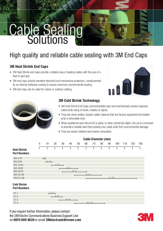 3M Cold Shrink Cable End Sealing Caps Specification