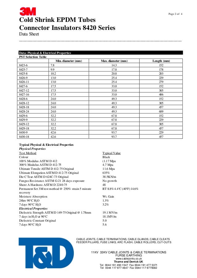 3M Cold Shrink Cable Splice Kits - 8420 Series