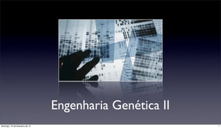 Engenharia Genética II
domingo, 10 de fevereiro de 13                            1
 