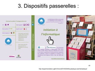 49
3. Dispositifs passerelles :
http://experimentation.cg63.fr/riom/2014/03/04/le-plastique-cest-fantastique/
 