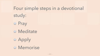Devote Study Bible Study Methods—#1 Devotional Method | PDF