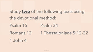 Devotion Method Bible Study Methods—#1 Devotional Method | PDF