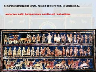 -Slikarska kompozicija iz Ura, nastala polovinom III. tisućljeća p. K. -Vodoravni način komponiranja, narativnost i naturalizam 