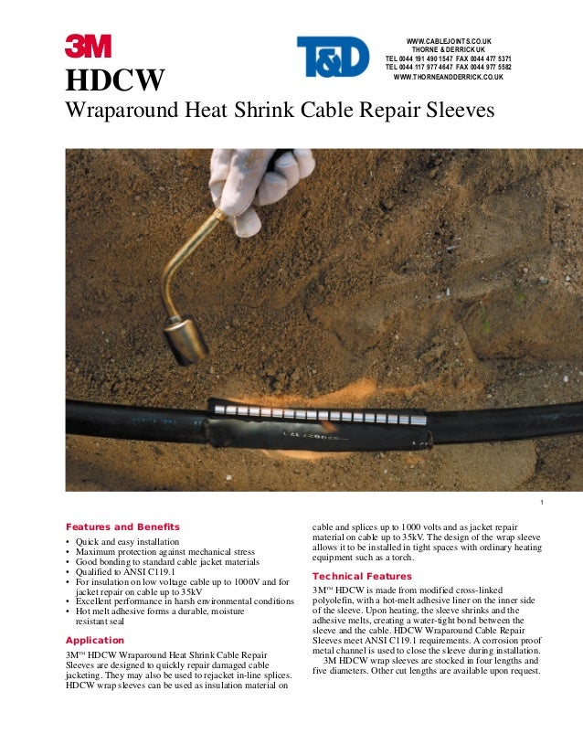 3M HDCW Heat Shrink Wraparound Cable Repair Sleeves (Repairing Damage…