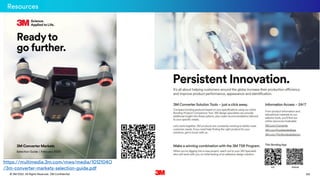 135
. All Rights Reserved.
16 March 2022
© 3M 3M Confidential.
https://multimedia.3m.com/mws/media/1012104O
/3m-converter-markets-selection-guide.pdf
Resources
 