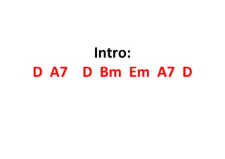 Intro:
D A7 D Bm Em A7 D
 