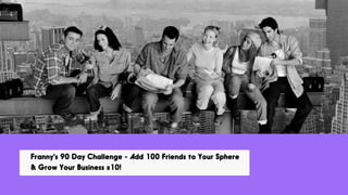 Franny's 90 Day Challenge - Add 100 Friends to Your Sphere
& Grow Your Business x10!
 