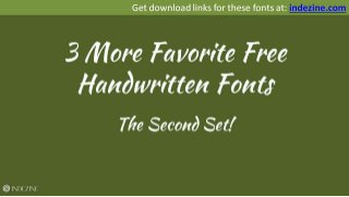 3 More Favorite Free Handwritten Fonts