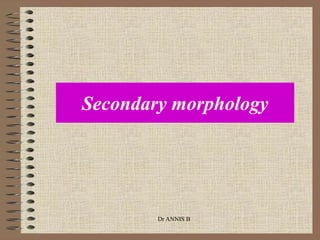 Secondary morphology
Dr ANNIS B
 