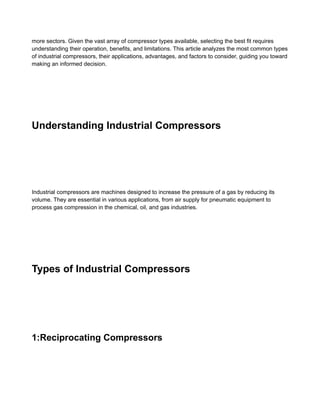 3 Most Common Types of Industrial Compressors_ Which Type of Compressor ...