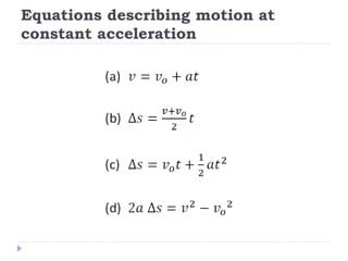 (3) motion at constant acceleration | PPT