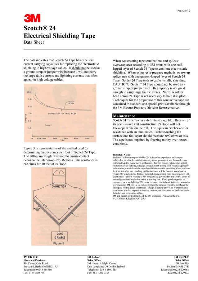 3M Scotch 24 Electrical Shielding Tape 3M Electrical Shielding