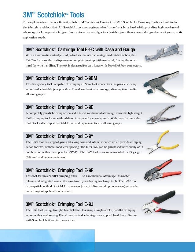 3M Scotchlok Insulation Displacement Connectors & Connector Crimping