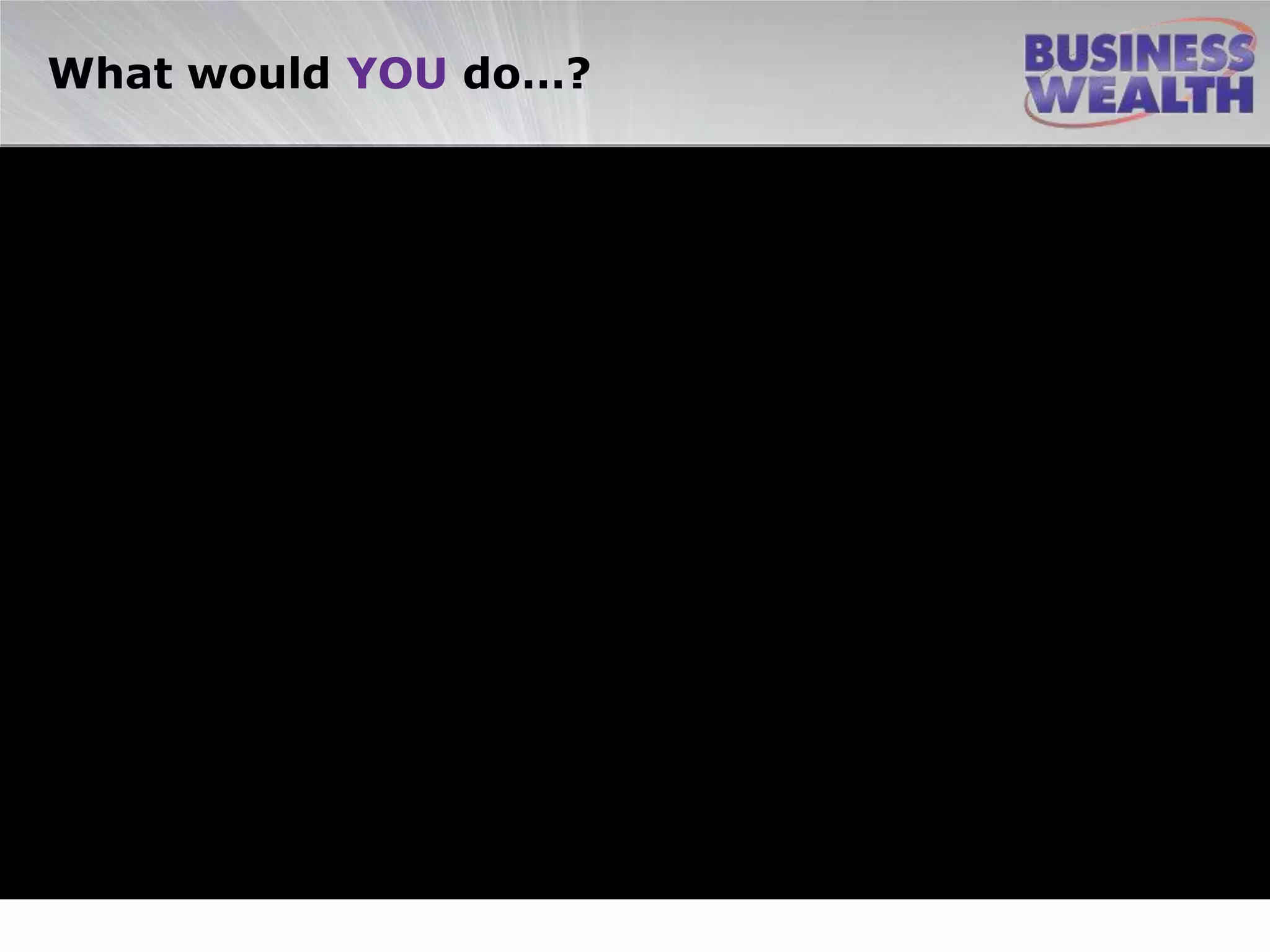 What would YOU do…?
 