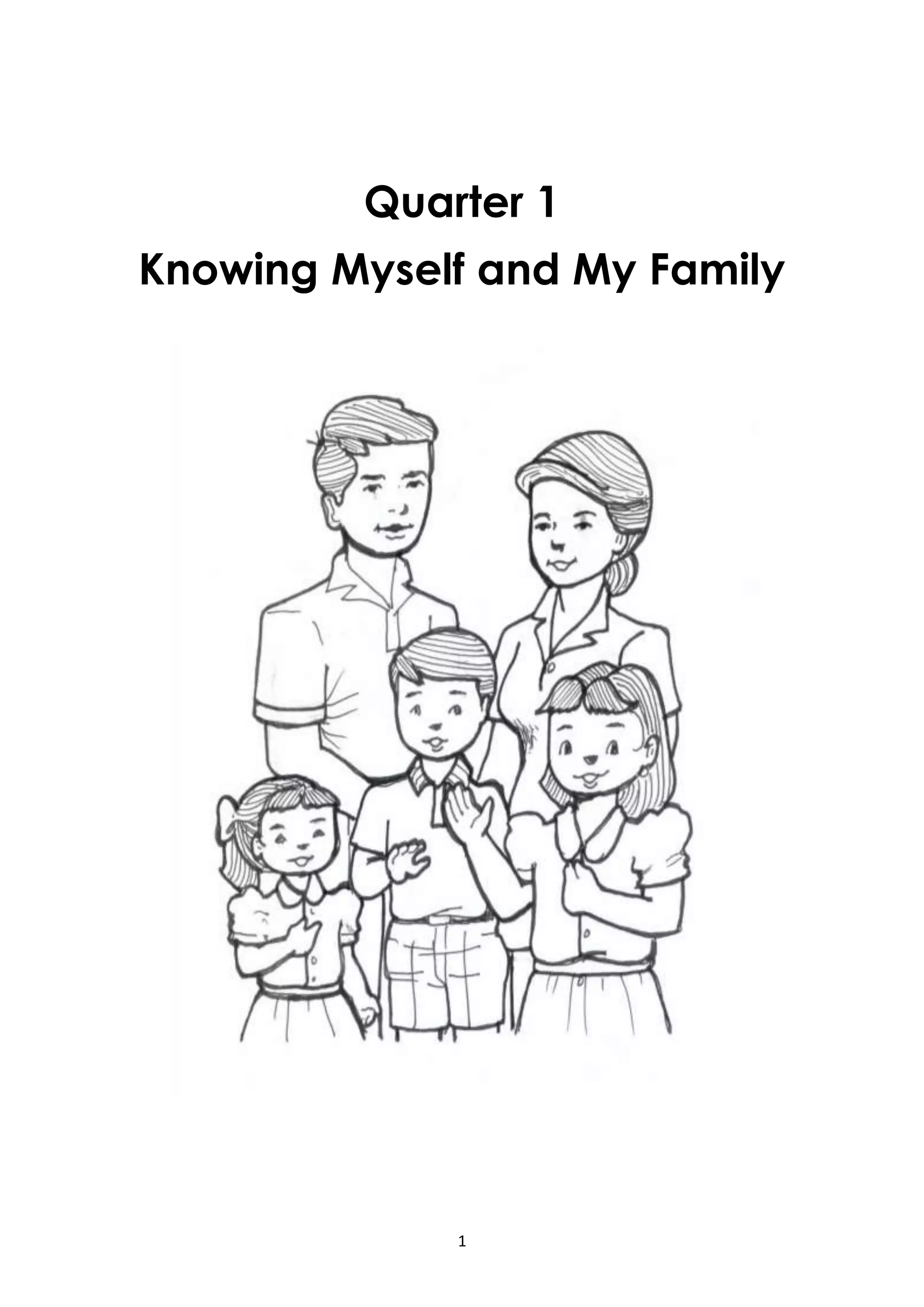 1
Quarter 1
Knowing Myself and My Family
 