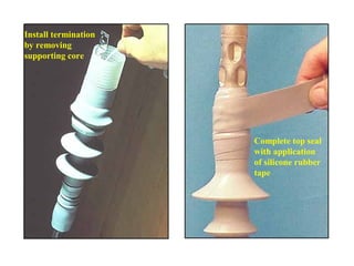 Install termination
by removing
supporting core
Complete top seal
with application
of silicone rubber
tape
 