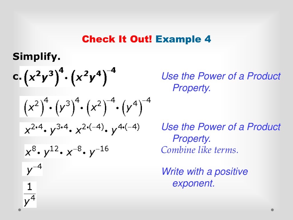 Multiplication Properties Of Exponents Multiplication Properties Of Exponents