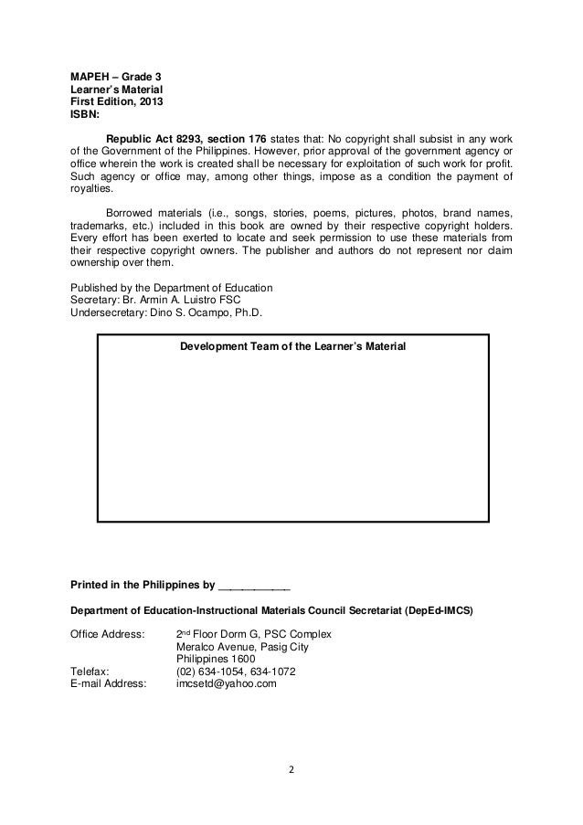 MAPEH 3 Music Learner's Manual 4th Quarter