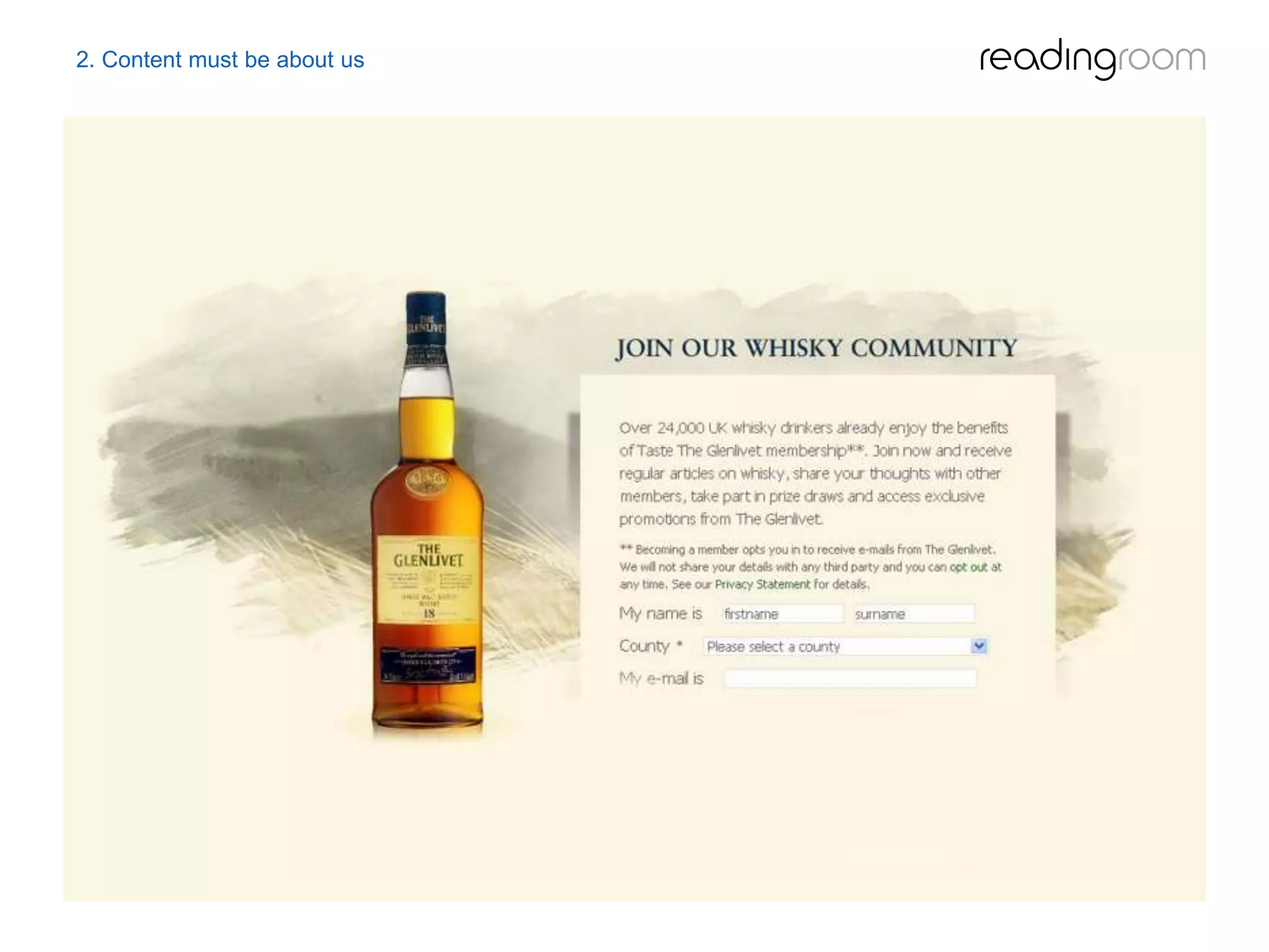 2. Content must be about us
 