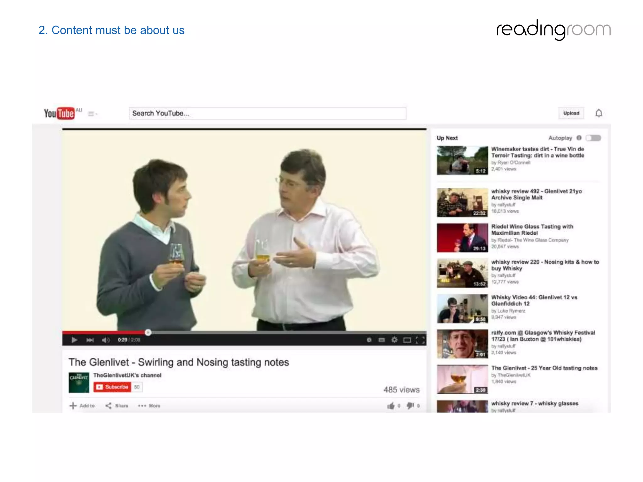 2. Content must be about us
 