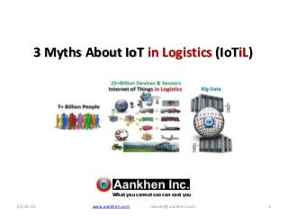 01/15/15 www.aankhen.com request@aankhen.com 1
3 Myths About IoT in Logistics (IoTiL)
What you cannot see can cost you
 