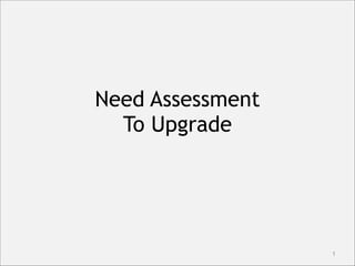 Need Assessment
To Upgrade

!1

 