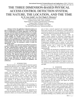 THE THREE DIMENSION-BASED PHYSICAL ACCESS CONTROL DETECTION SYSTEM, THE NATURE, THE LOCATION, AND THE TIME