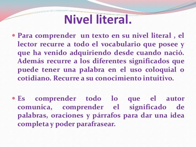 3 nivel literal