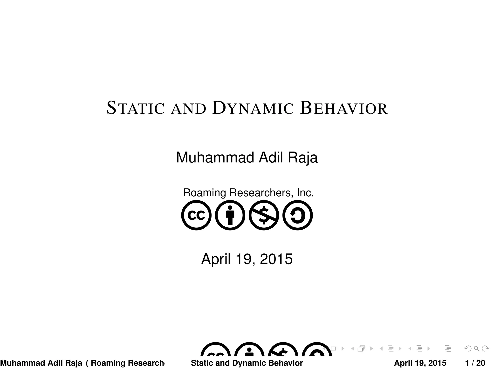 Static and Dynamic Behavior | PPT