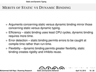 Static and Dynamic Behavior | PPT