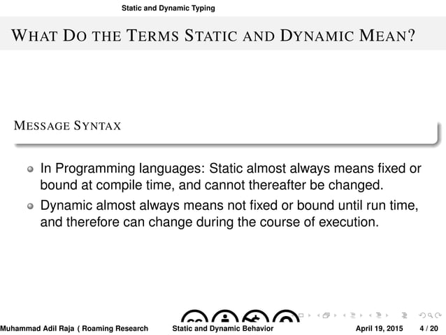 Static and Dynamic Behavior | PPT