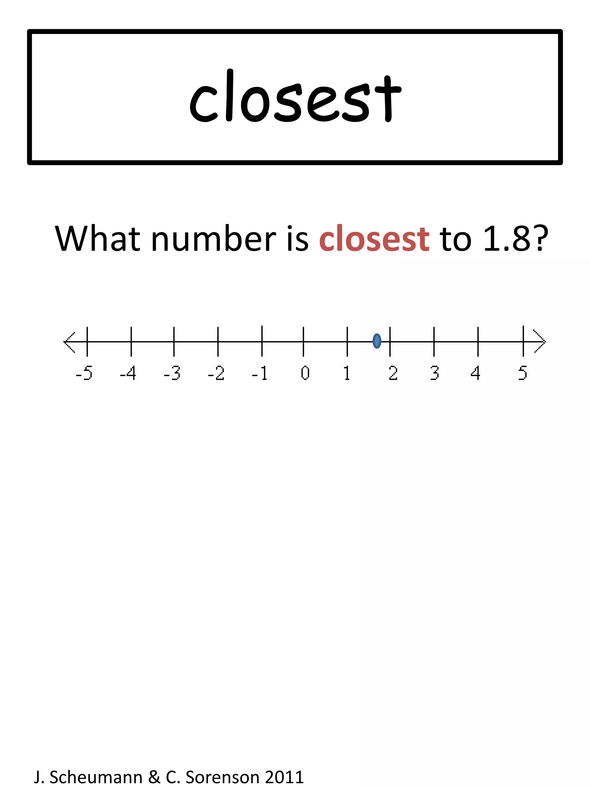 closestWhat number is closest to 1.8?J. Scheumann & C. Sorenson 2011  