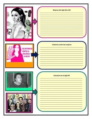 44
Mujeres del siglo XX y XXI
____________________________________________________
____________________________________________________
____________________________________________________
____________________________________________________
____________________________________________________
____________________________________________________
____________________________________________________
____________________________________________________
____________________________________________________
____________________________________________________
____________________________________________________
____________________________________________________
____________________________________________________
____________________________________________________
____________________________________________________
____________________________________________________
____________________________________________________
____________________________________________________
____________________________________________________
____________________________________________________
____________________________________________________
____________________________________
Violencia contra las mujeres
____________________________________________________
____________________________________________________
____________________________________________________
____________________________________________________
____________________________________________________
____________________________________________________
____________________________________________________
____________________________________________________
____________________________________________________
____________________________________________________
____________________________________________________
____________________________________________________
Literatura en el siglo XX
___________________________________________________
___________________________________________________
___________________________________________________
___________________________________________________
___________________________________________________
___________________________________________________
___________________________________________________
___________________________________________________
___________________________________________________
___________________________________________________
___________________________________________________
___________________________________________________
___________________________________________________
___________________________________________________
___________________________________________________
___________________________________________________
___________________________________________________
___________________________________________________
___________________________________________________
___________________________________________________
____________________
 