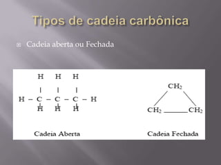  Cadeia aberta ou Fechada
 