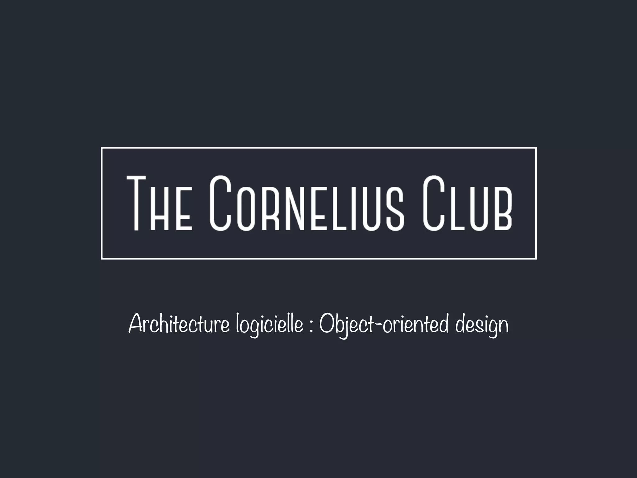 Architecture logicielle : Object-oriented design
 