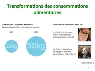 Transforma)ons	des	consomma)ons	
alimentaires		
83
 